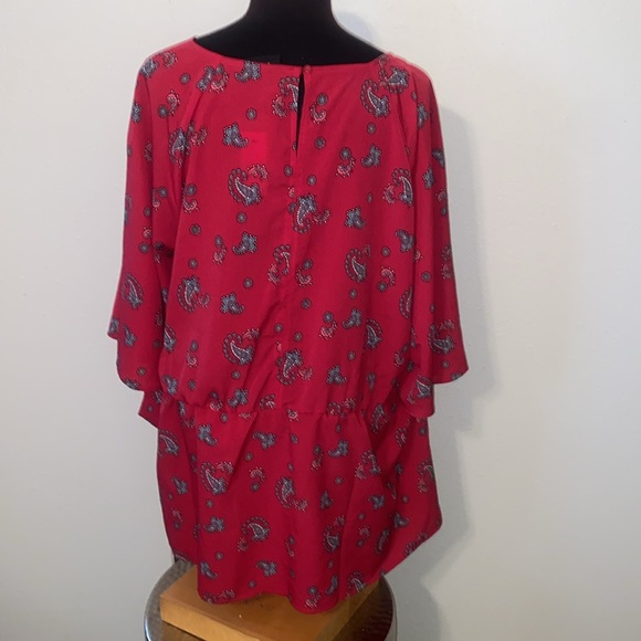 Lane Bryant Hot Pink Paisley Tunic with Tie Detail - Picture 6 of 10